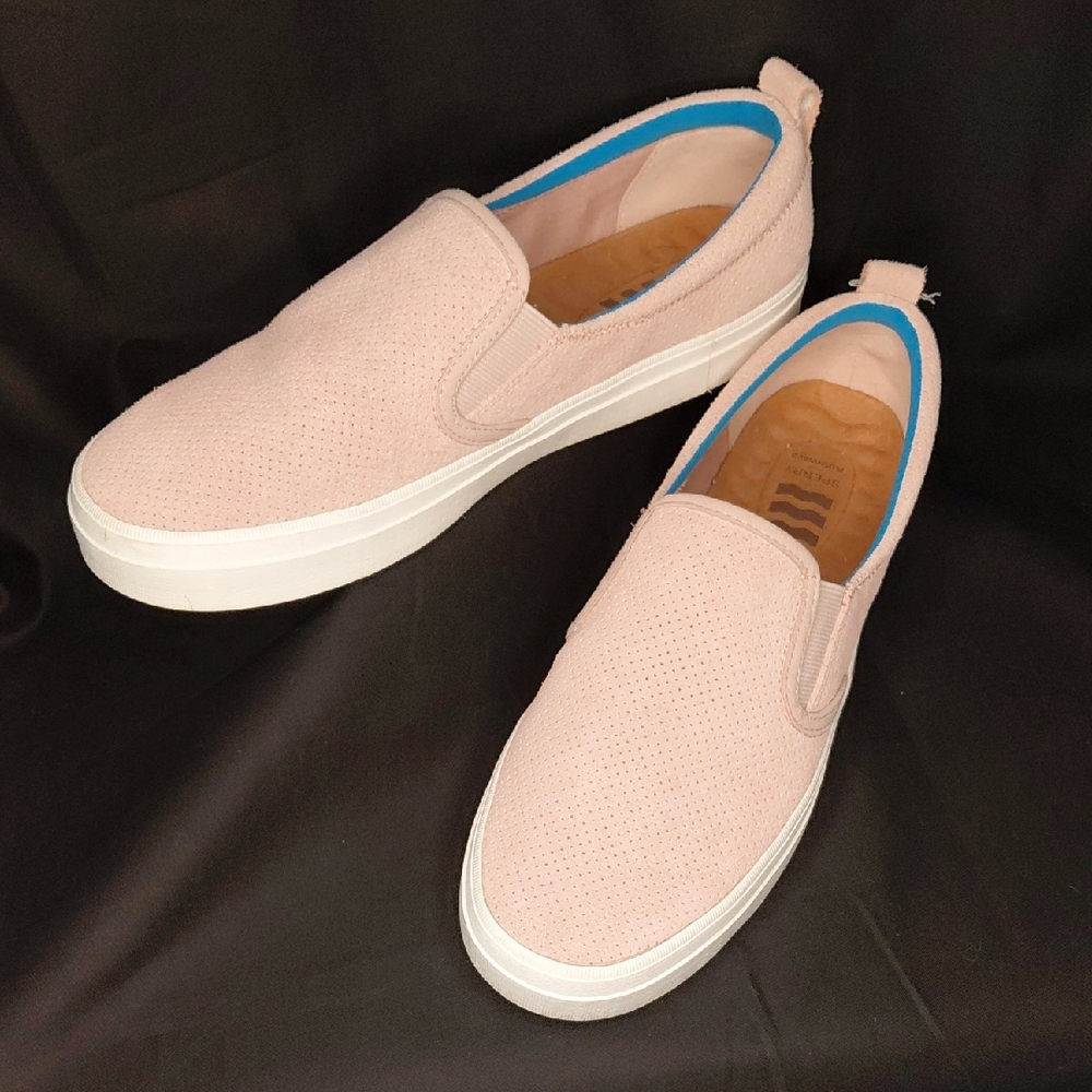 Sperry Pink Suede Slip-On Shoes Size 9.5